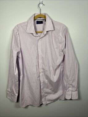 Fairlane Men's Check Dress Shirt Purple - Size Large